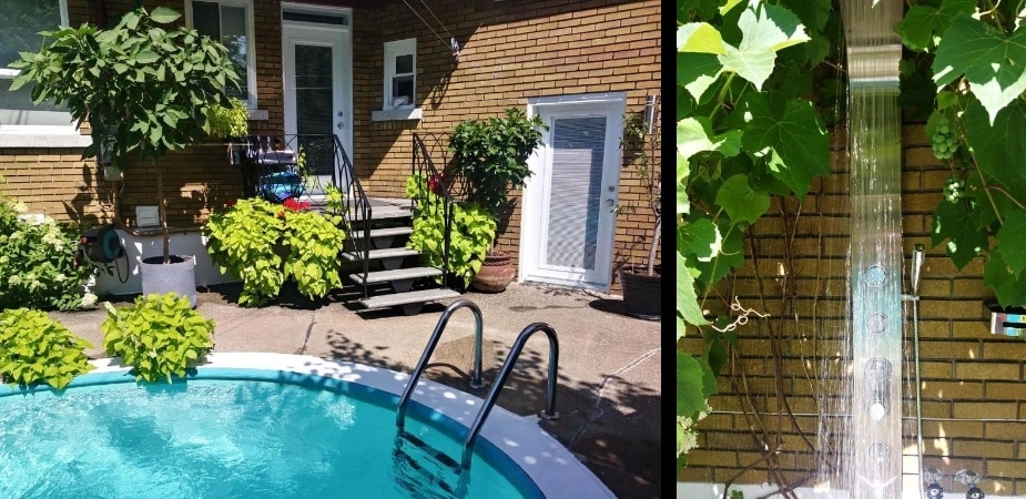 Chez Baza - Extérieur - arrière, piscine et douche